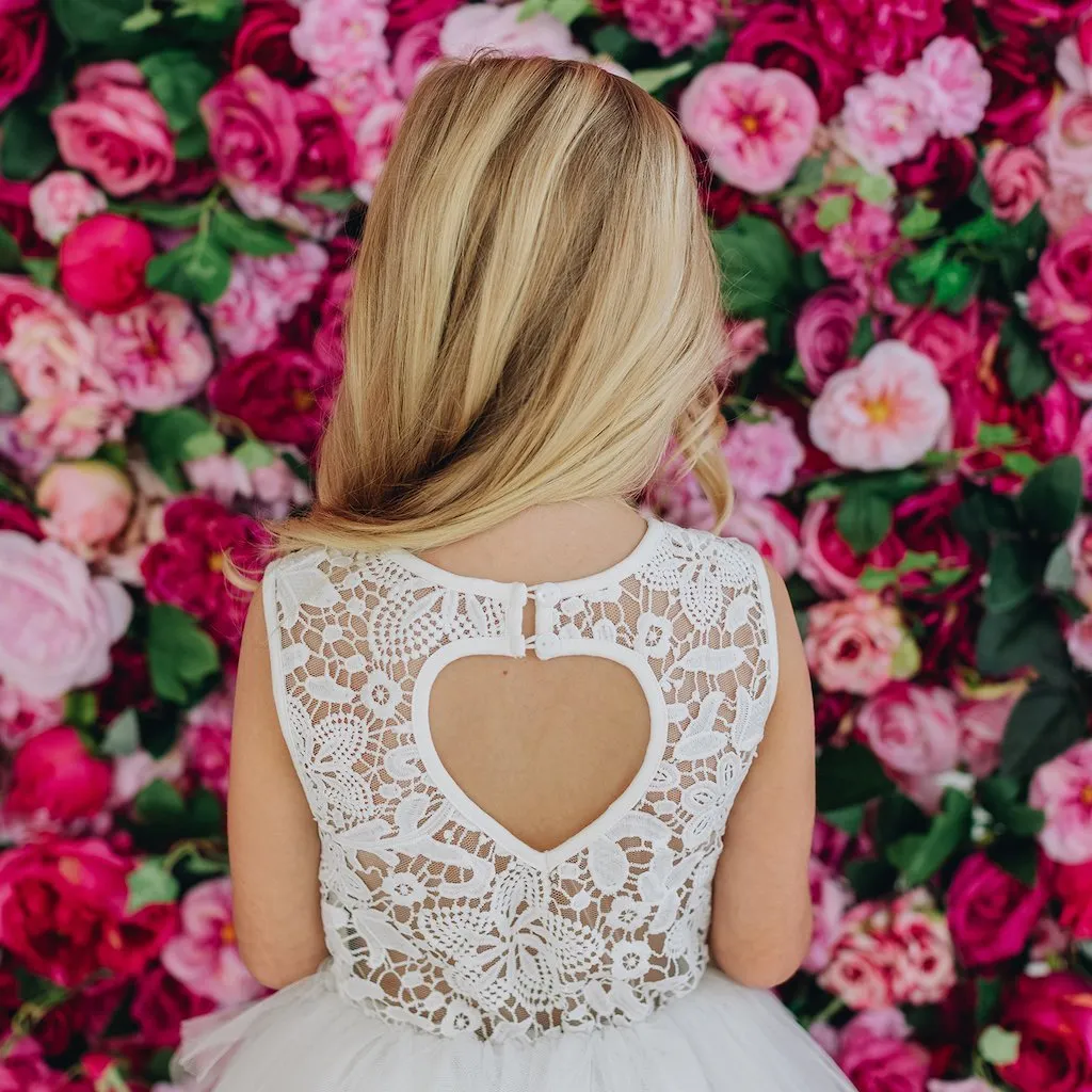 Tara Heart Back Dress - Ivory