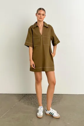 Tara Mini Dress | Khaki