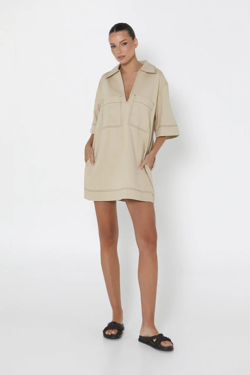 Tara Mini Dress | Stone