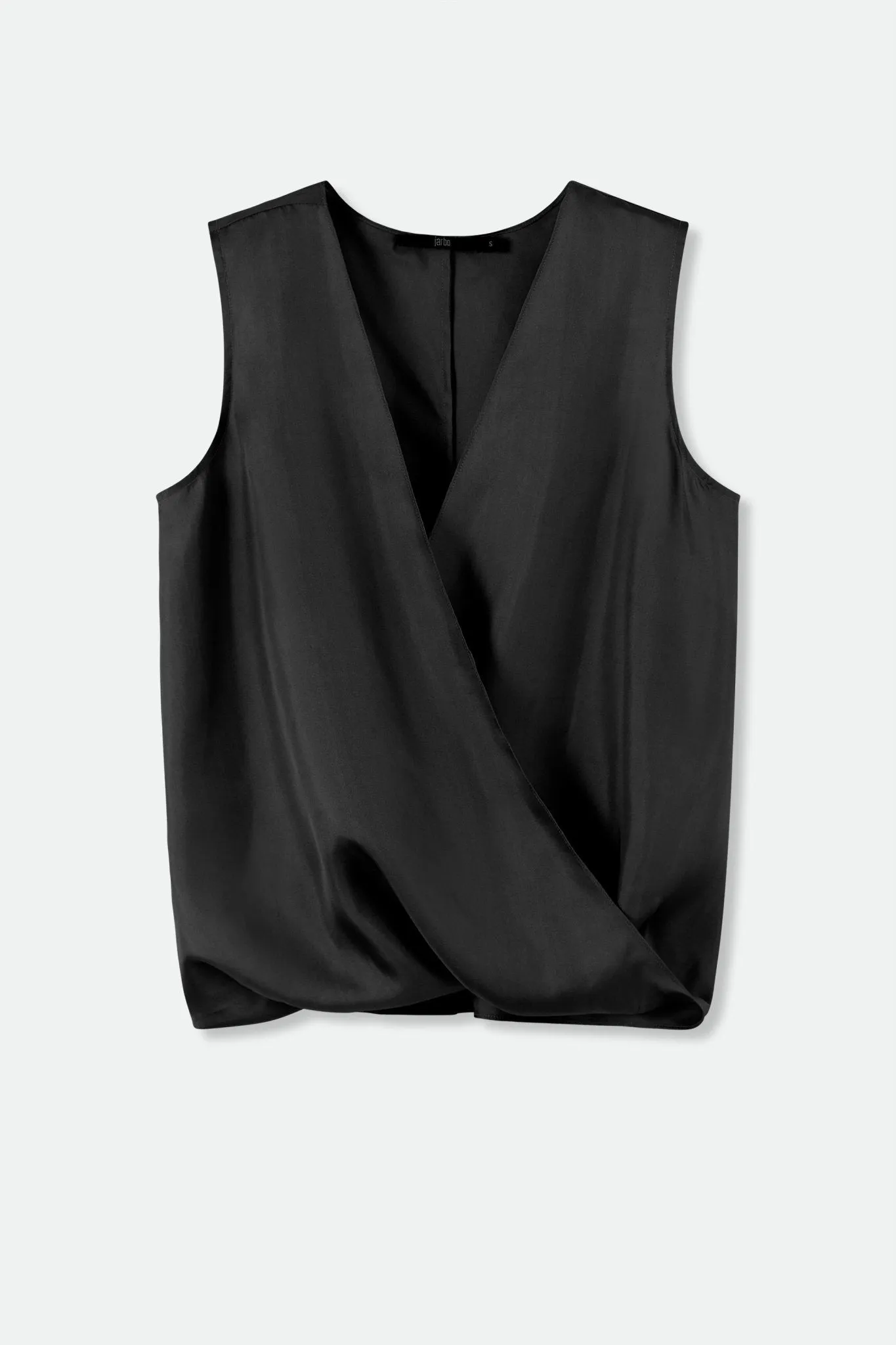 TARA SILK TWILL TWIST TANK TOP IN BLACK