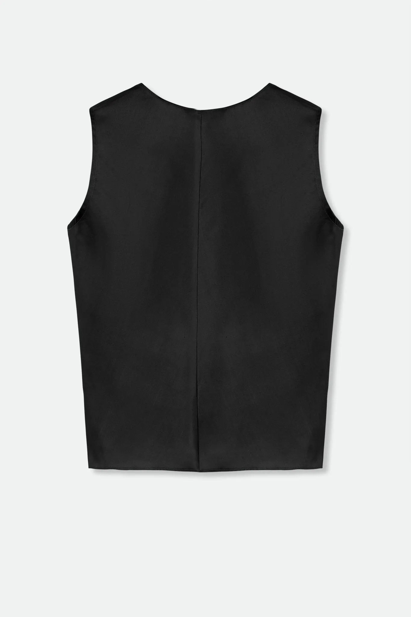 TARA SILK TWILL TWIST TANK TOP IN BLACK