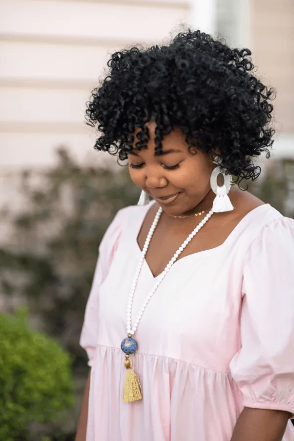 The Pinckney Tassel Necklace in White