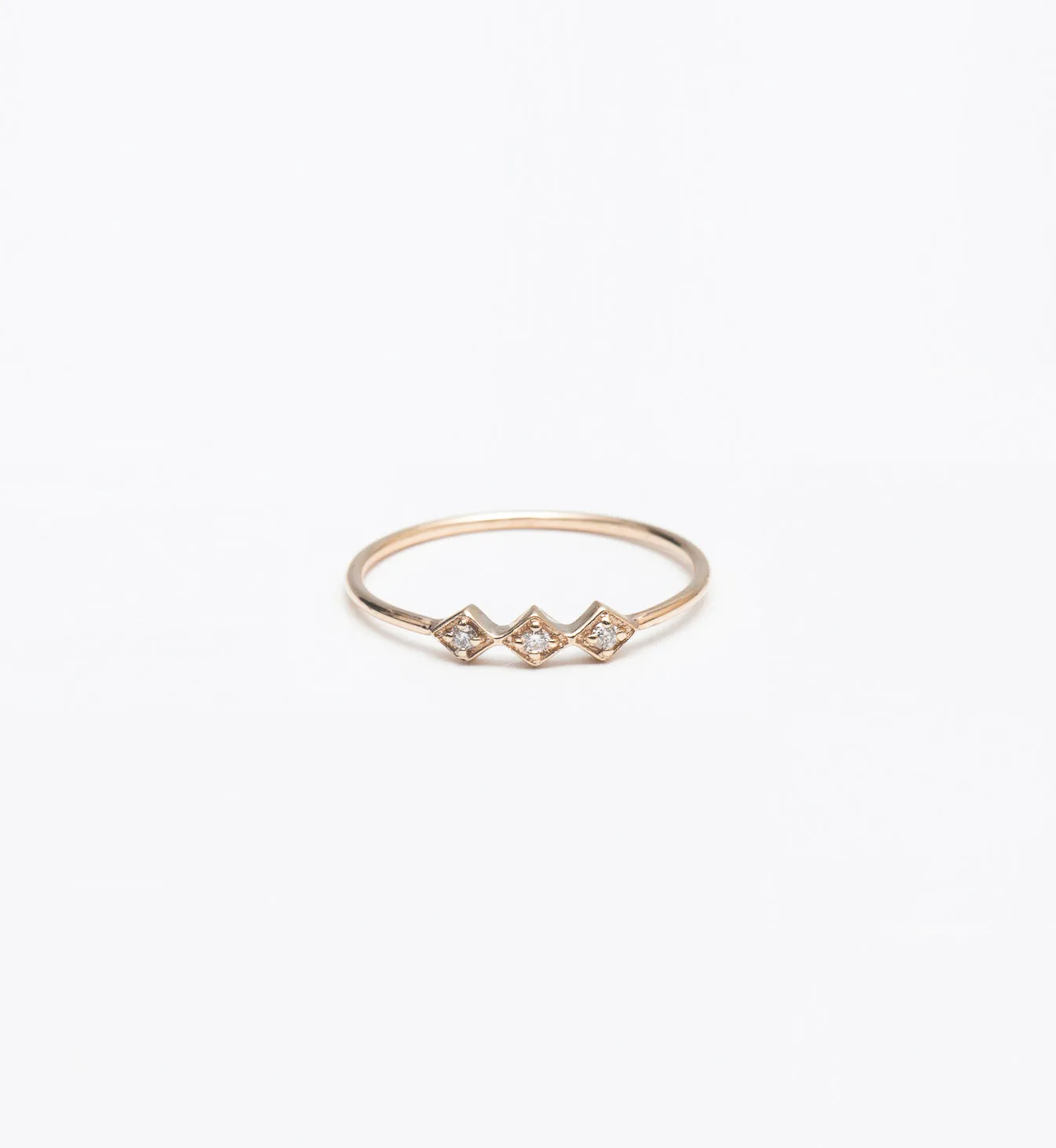 Tiny Diamond Shape Line Ring