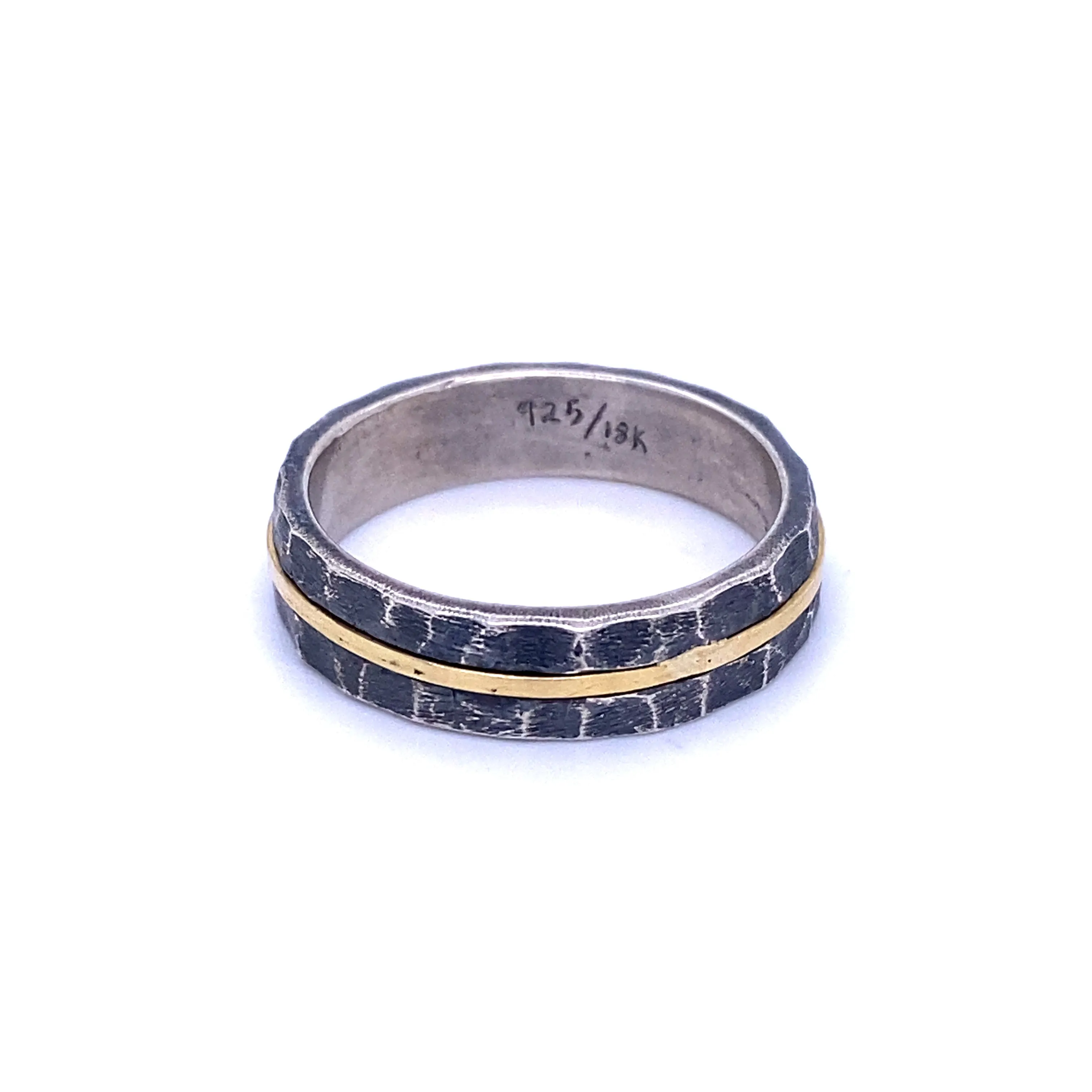 Two-Tone Brushed Hammered Band