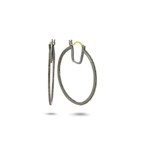 VICTORIA DIAMOND INSIDE-OUT HOOP EARRINGS--MEDIUM