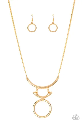 Walk Like An Egyptian - Gold Paparazzi Necklace