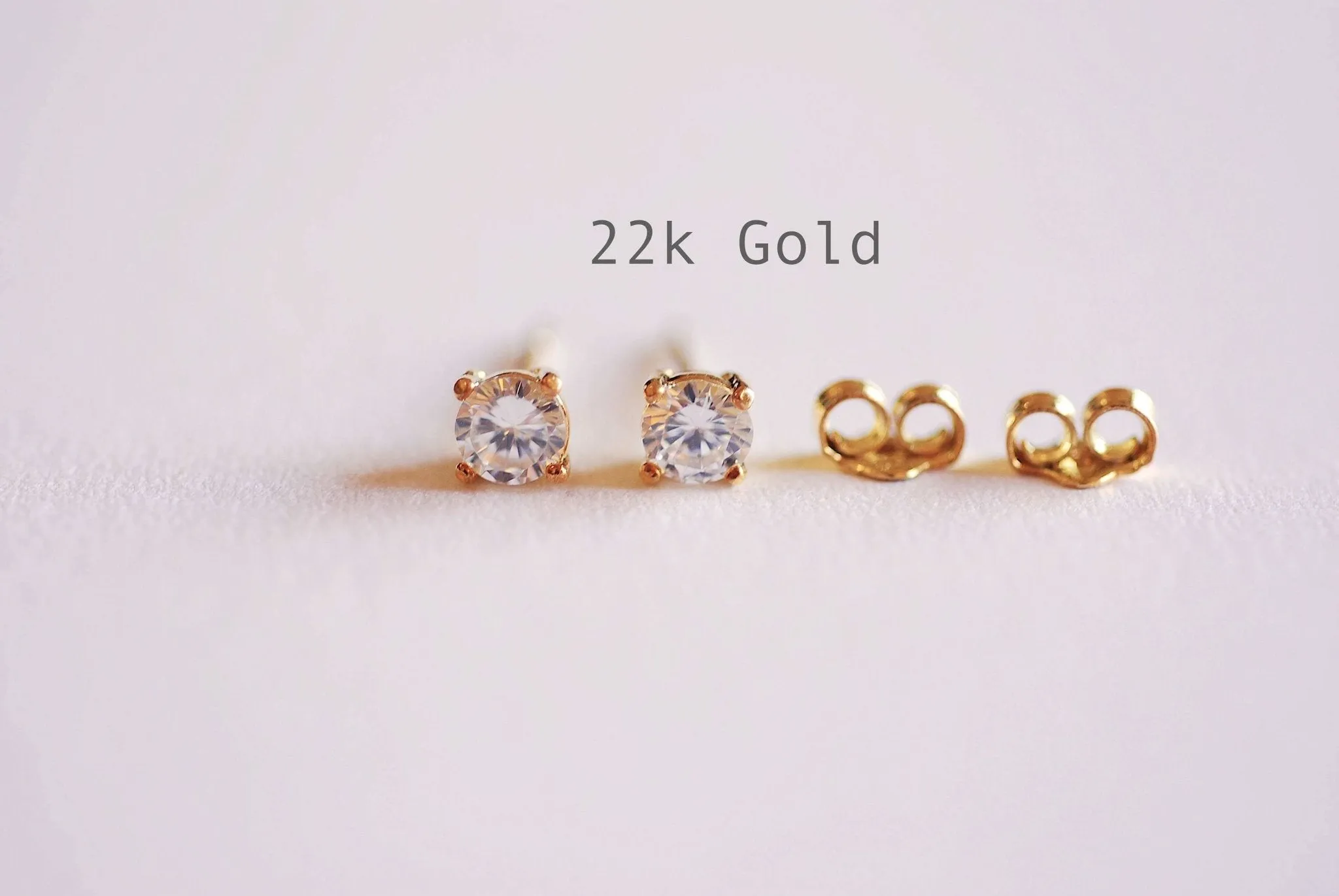 Wholesale 925 Sterling Silver CZ Earrings, Gold, Rose Gold, cz earrings, cz studs, cz silver stud earrings, solitaire studs, solitaire earrings, Studs