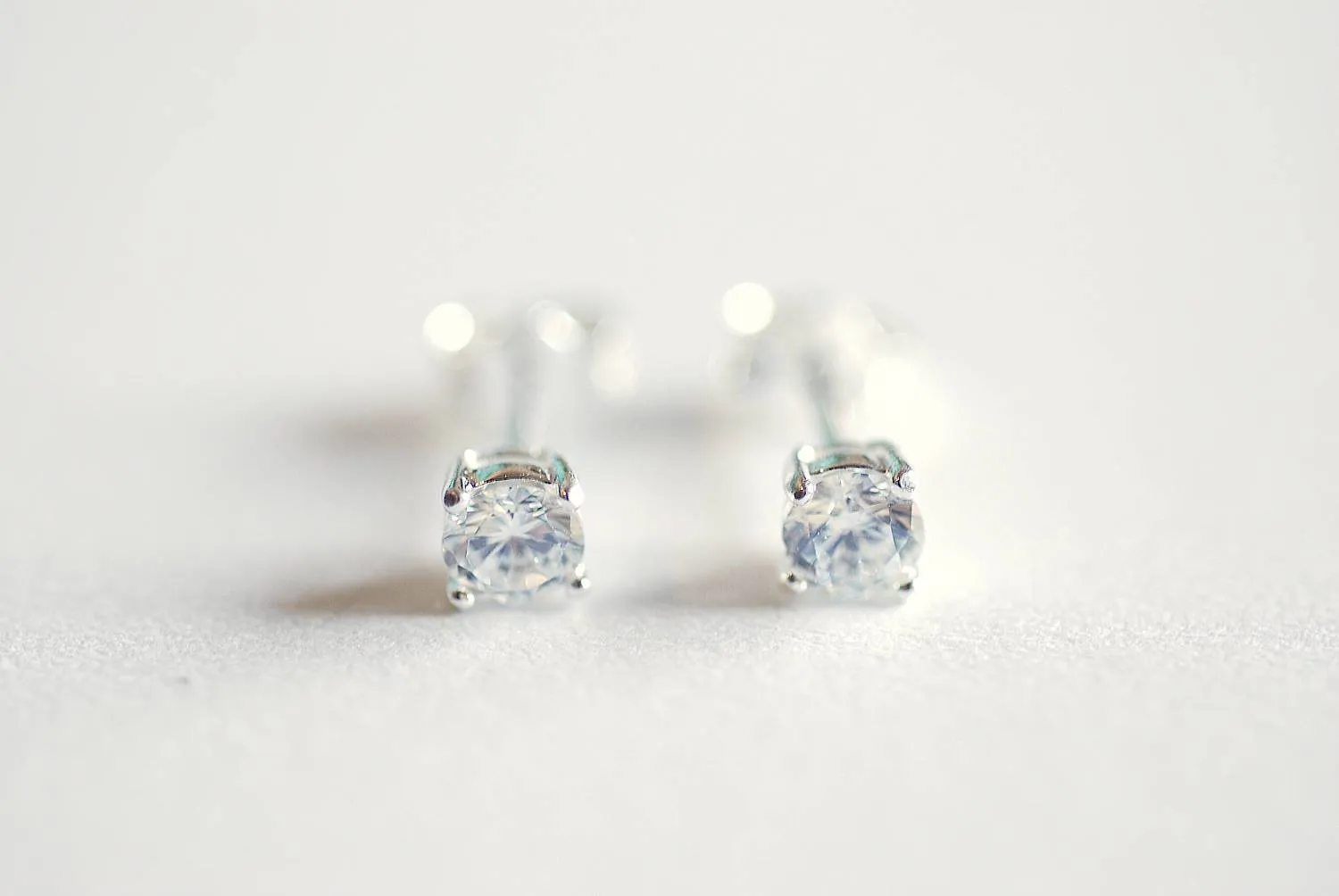 Wholesale 925 Sterling Silver CZ Earrings, Gold, Rose Gold, cz earrings, cz studs, cz silver stud earrings, solitaire studs, solitaire earrings, Studs