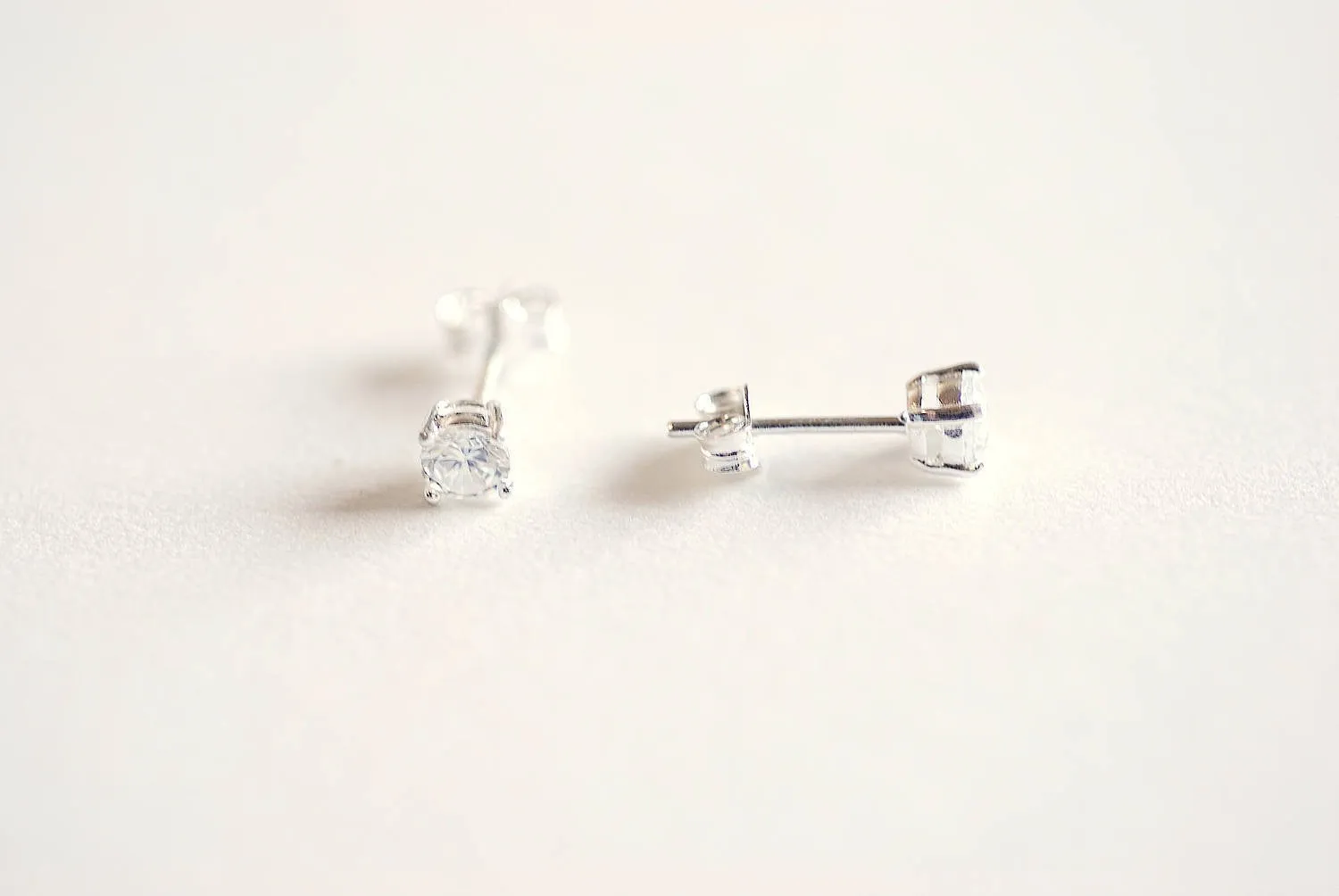 Wholesale 925 Sterling Silver CZ Earrings, Gold, Rose Gold, cz earrings, cz studs, cz silver stud earrings, solitaire studs, solitaire earrings, Studs