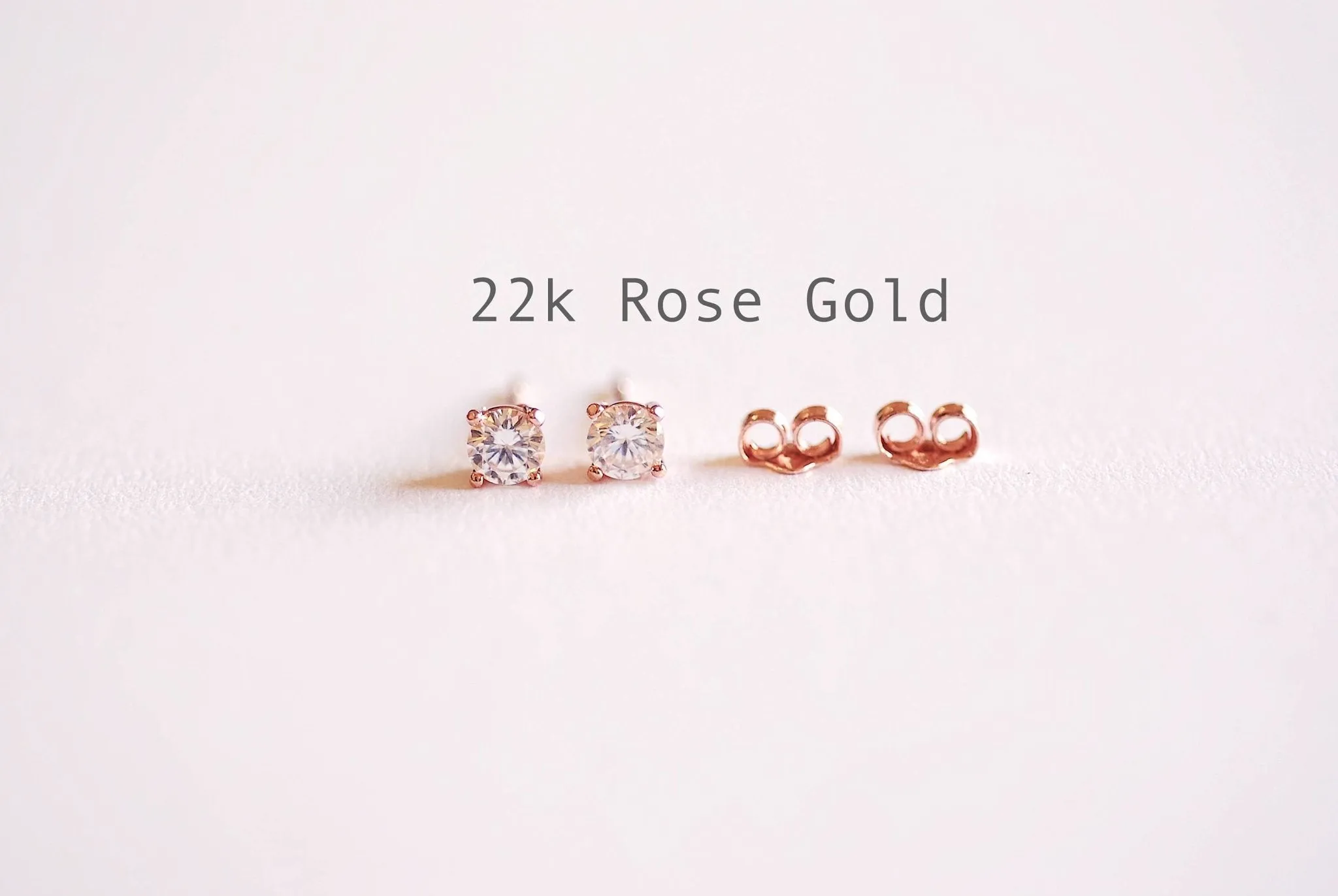 Wholesale 925 Sterling Silver CZ Earrings, Gold, Rose Gold, cz earrings, cz studs, cz silver stud earrings, solitaire studs, solitaire earrings, Studs