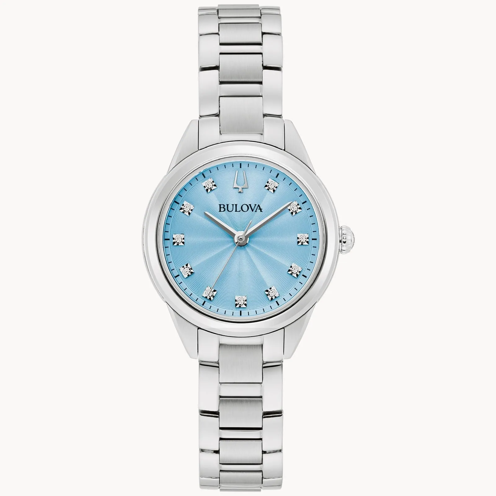 Women's Bulova Watch Blue Dial with 11 Diamonds 96P250