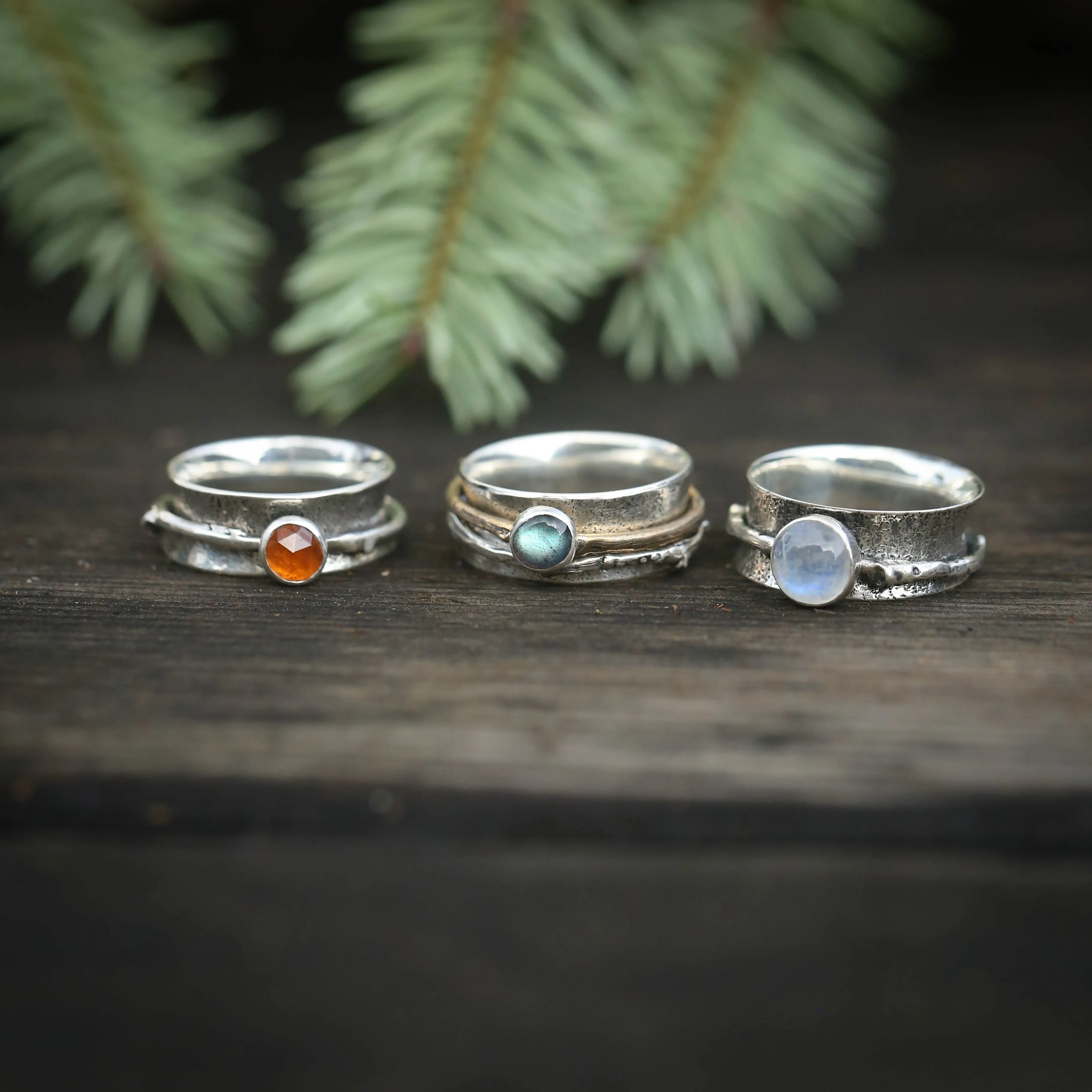 Woodland Twig Spinner Rings