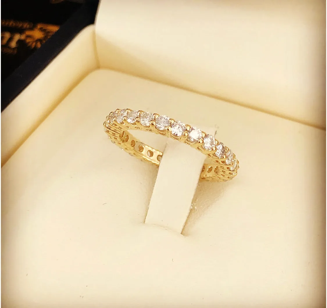 Yellow gold eternity ring