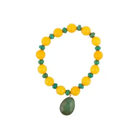 Yellow Jade and Turquoise Magnesite Bracelet